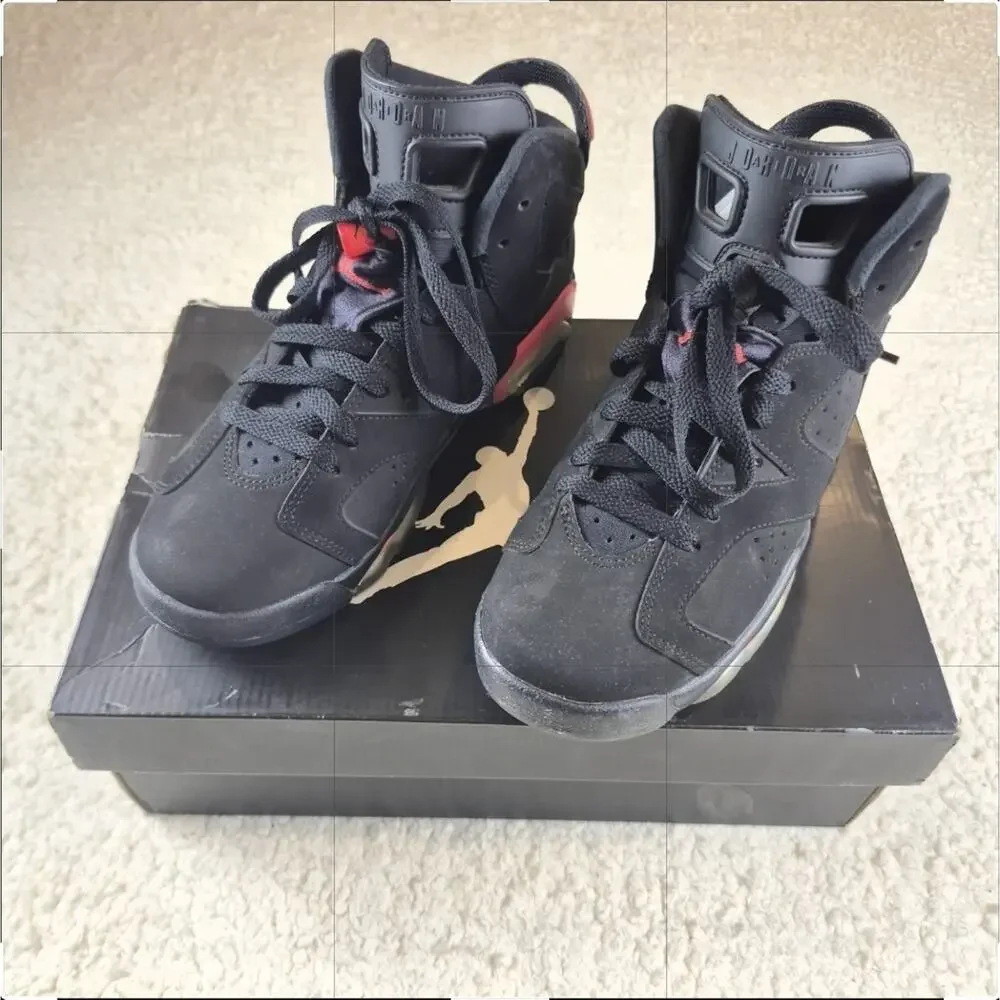 Nike Air Jordan 6 Retro GG Black Infrared 2014 Youth 6Y Womens 7.5 543390-043